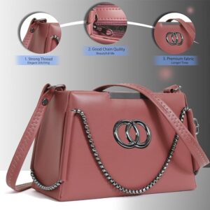 Beautiful and Stylish Solid PU Leather Zip Pocket Sling Handbag with Multipockets, Durable and Spacious Party Shoulder Bag for Women