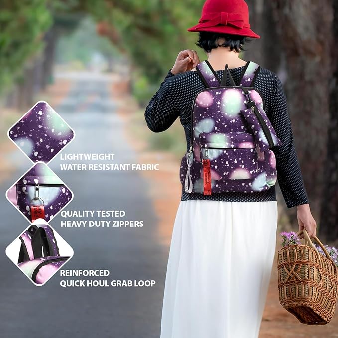 School Bag for Girls, 19 inch Backpack for Women, Water Resistant Stylish and Trendy College Backpacks for Girls - Image 6