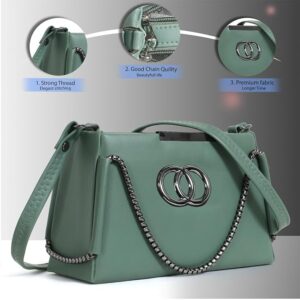 Beautiful and Stylish Solid PU Leather Zip Pocket Sling Handbag with Multipockets, Durable and Spacious Party Shoulder Bag for Women