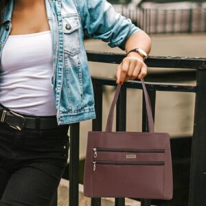 PU Leather Shoulder Tote for Women | Stylish Multi-Compartment Handbag with Elegant Stitching | Perfect for Office, Travel & Weekend Use