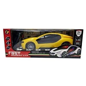 Remote Control Fast Modern Car With 3D Light  (Yellow)